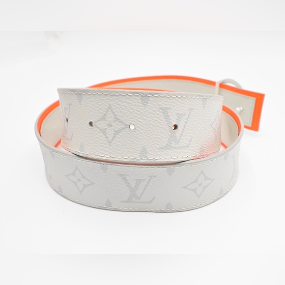 Louis Vuitton Reversible Belt Antarctic White & Orange Monogram Canvas size 100 - Picture 3 of 7